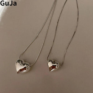 Heart Pendant Necklace For Women Sweet Temperament
