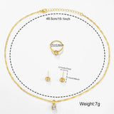 Light Style Zirconia Jewelry Set, Bright Silver Plated