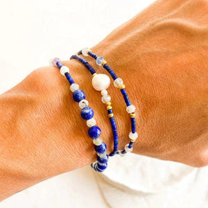 Lapis Lazuli Energy Bracelet for Women Men Yoga