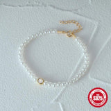 Freshwater Pearl Bracelet with Zircon Crystal Charm for Women
