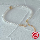 Freshwater Pearl Bracelet with Zircon Crystal Charm for Women