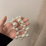 Vintage Hyperbole Bead Pearls Necklace Collarbone Chain Women's Pendant Necklace