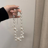 Vintage Hyperbole Bead Pearls Necklace Collarbone Chain Women's Pendant Necklace