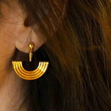 Bilandi Retro Half Round Geometric Drop Earrings for Women