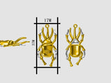 European American Beetle Earrings Pendant Set High Copper Plating Gold White Ros