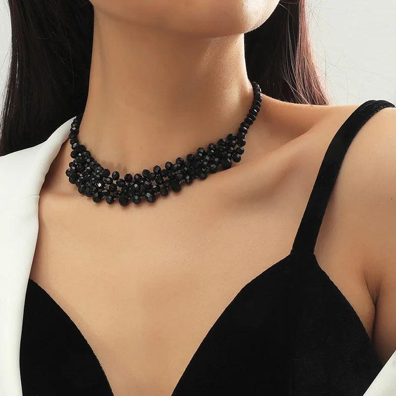Crystal Choker Necklace Geometric Party Jewelry