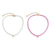 Boho Seed Bead Chain Necklace Wedding Heart Pendant Choker Y2K Jewelry