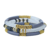Bamboo Tube Beaded Bracelets Set for Women Charm Jewelry
