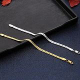 18K Silver Chain Bracelet Necklace Set 6MM for Women Men Party Wedding