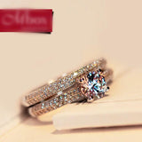 Women's Silver Bridal Ring Set Wedding Band Promise Love Engagement Rings