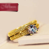 Women's Silver Bridal Ring Set Wedding Band Promise Love Engagement Rings