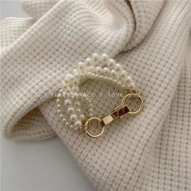 Vintage Multi-layer Pearl Bracelet Neck Chains Choker Necklace