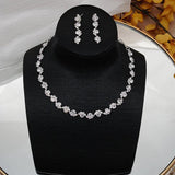 Colorful Crystal Necklace Earrings Set Rhinestone Women Wedding