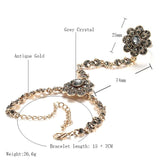 Kinel Gray Crystal Flower Vintage Jewelry Sets for Women