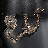 Kinel Gray Crystal Flower Vintage Jewelry Sets for Women