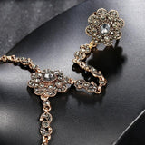 Kinel Gray Crystal Flower Vintage Jewelry Sets for Women