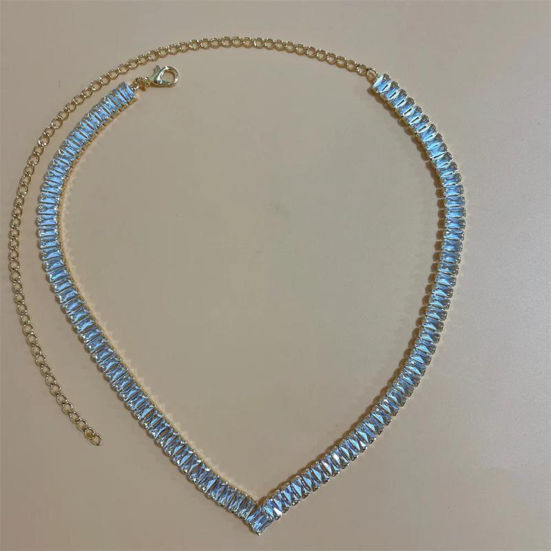 Zircon Necklace Women's Flash Crystal Clavicle Chain Jewelry
