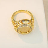 AYONG Totem Coin Rings 18k Plated Zircon Middle East Jewelry