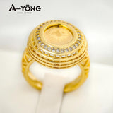 AYONG Totem Coin Rings 18k Plated Zircon Middle East Jewelry