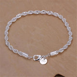 925 Silver 4MM Twisted Rope Necklace & Bracelet Set