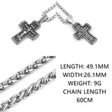 Men's Cross Pendant Necklace Stainless Steel