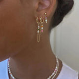 Boho Pearl Beads Pendant Earrings Set Vintage Jewelry Gift