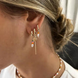 Boho Pearl Beads Pendant Earrings Set Vintage Jewelry Gift