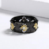 Classic Zircon Shape Ring Two-color Party Jewelry for Women