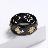 Classic Zircon Shape Ring Two-color Party Jewelry for Women