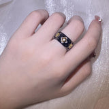 Classic Zircon Shape Ring Two-color Party Jewelry for Women
