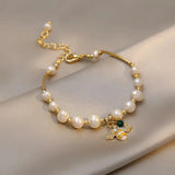 Baroque Freshwater Pearl 14K Filled Charm Bracelet