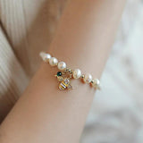 Baroque Freshwater Pearl 14K Filled Charm Bracelet