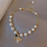 Baroque Freshwater Pearl 14K Filled Charm Bracelet