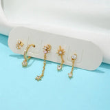 Zircon Star Earrings Set for Women