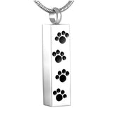 Pet Paw Stainless Steel Cremation Urn Necklace Waterproof Keepsake Locket
