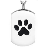 Pet Paw Stainless Steel Cremation Urn Necklace Waterproof Keepsake Locket