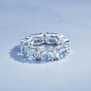 925 Silver Lab Topaz Resizable Ring Bracelet Wedding Bridal Jewelry