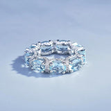 925 Silver Lab Topaz Resizable Ring Bracelet Wedding Bridal Jewelry