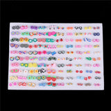 100 Pairs Women Acrylic Crystal Stud Earrings Sets