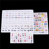 100 Pairs Women Acrylic Crystal Stud Earrings Sets