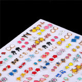 100 Pairs Women Acrylic Crystal Stud Earrings Sets
