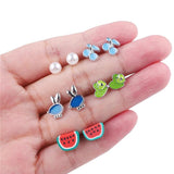 100 Pairs Women Acrylic Crystal Stud Earrings Sets