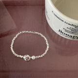 925 Silver Zircon Pearl Bracelet Romantic Geometry Jewelry