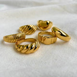 18K Plated Wide Stainless Steel Ring for Women