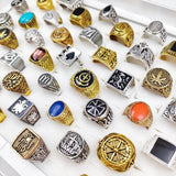 Vintage Square Rings Men Women Antique Mixed Geometry Jewelry Party Accessories