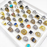 Vintage Square Rings Men Women Antique Mixed Geometry Jewelry Party Accessories