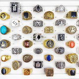 Vintage Square Rings Men Women Antique Mixed Geometry Jewelry Party Accessories