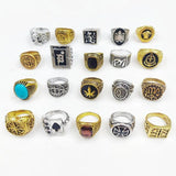 Vintage Square Rings Men Women Antique Mixed Geometry Jewelry Party Accessories