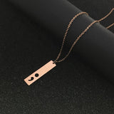 Hollow Semicolon Charm Necklace Mirror Polished Stainless Steel Jewelry