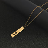 Hollow Semicolon Charm Necklace Mirror Polished Stainless Steel Jewelry